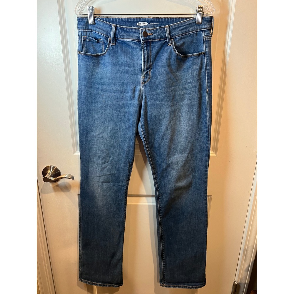 Old Navy Womens Jeans Kicker Boot-Cut Medium Wash Blue 12 Long